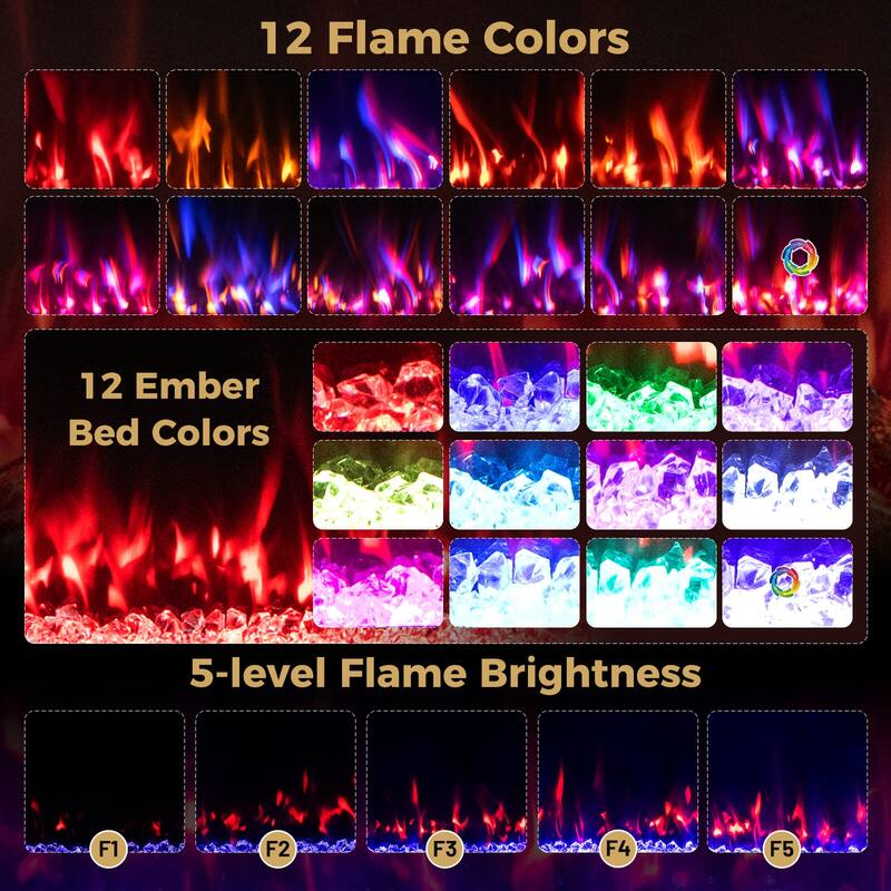 Costway 42" Smart WiFi Electric Fireplace Work with Alexa & Google - See Details