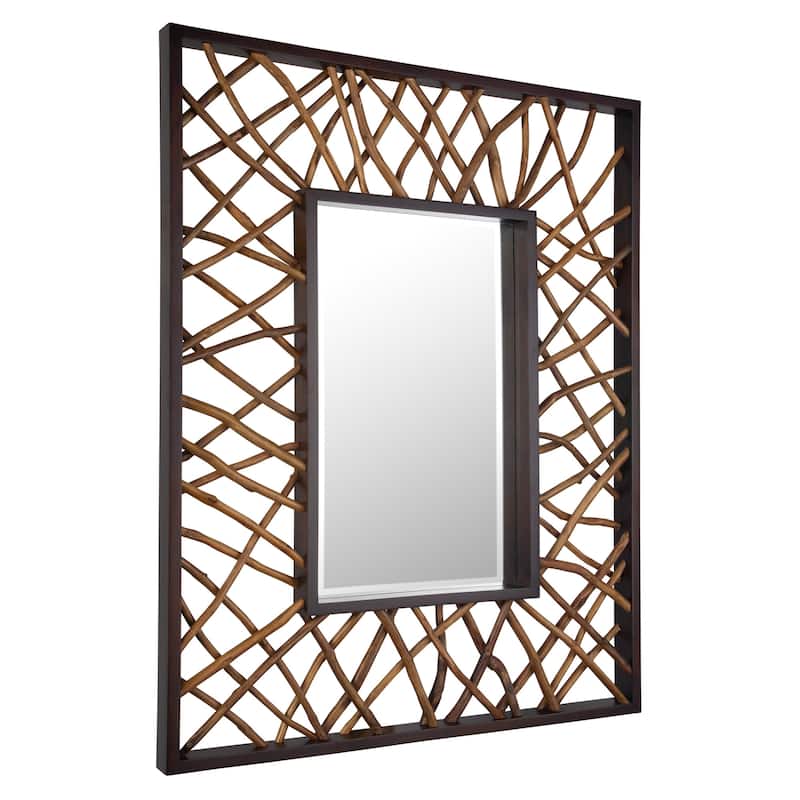 Uttermost 08184 Teak Maze 44" W x 56" H Rectangular Framed Bathroom