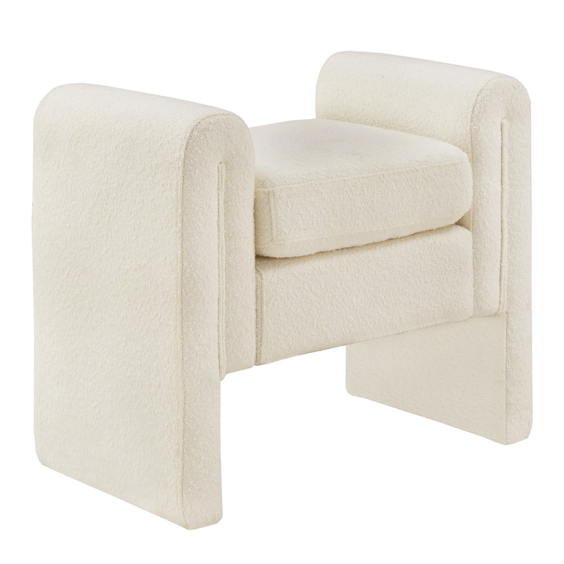 Oyala Ivory White Boucle Bench by iNSPIRE Q Modern - Small