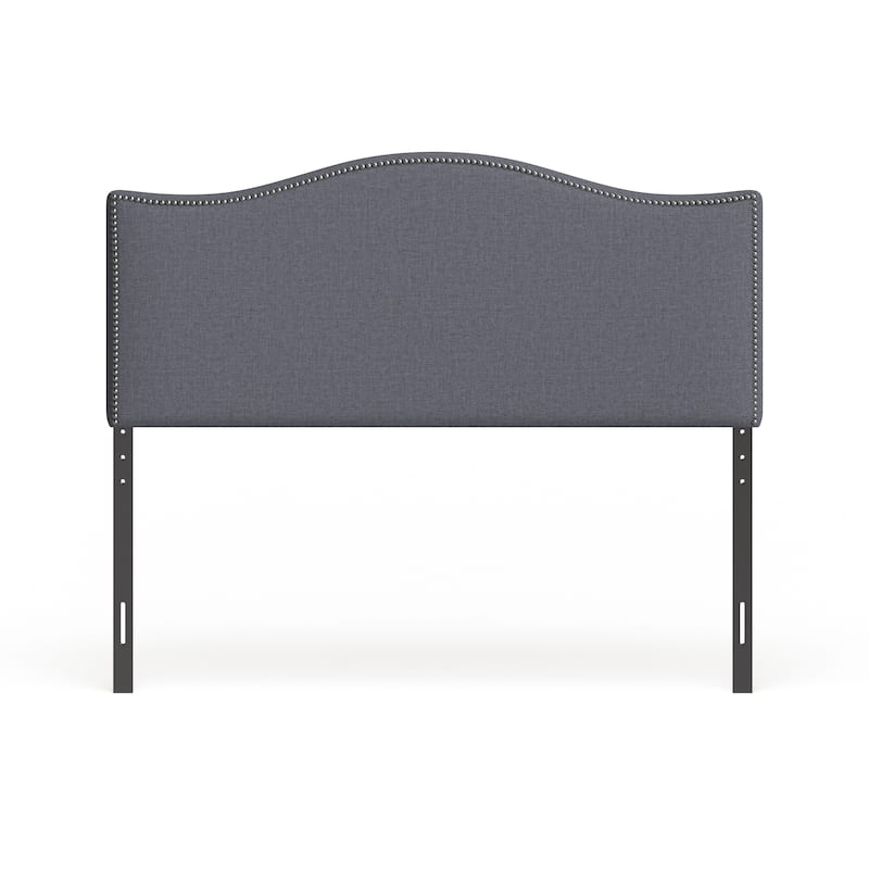 Curl Queen Nailhead Upholstered Headboard