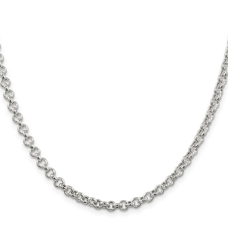 Curata 925 Sterling Silver Polished 4.25mm Rolo Chain Necklace (Lobster)