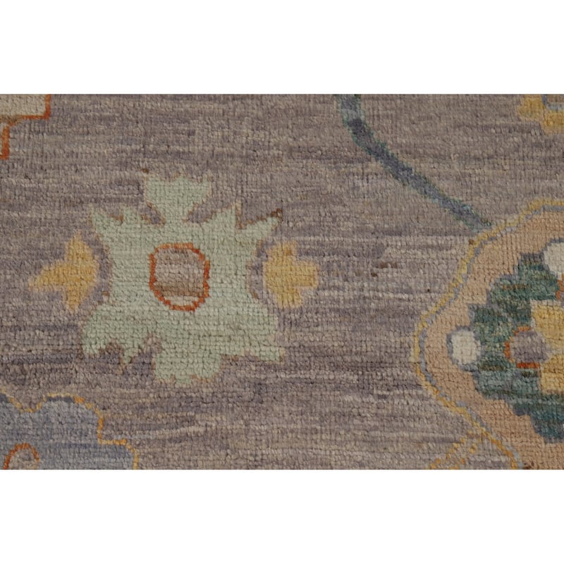 Hand Knotted Oriental 100% Wool Carpet Transitional All-Over Greys & Charcoal Oushak Area Rug - 11' 10'' X 8' 10''
