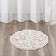 preview thumbnail 53 of 58, Casual Cotton Reversible Bath Rug Soft Shag Rug Washable Rug Pink - 2' x 2' - Round