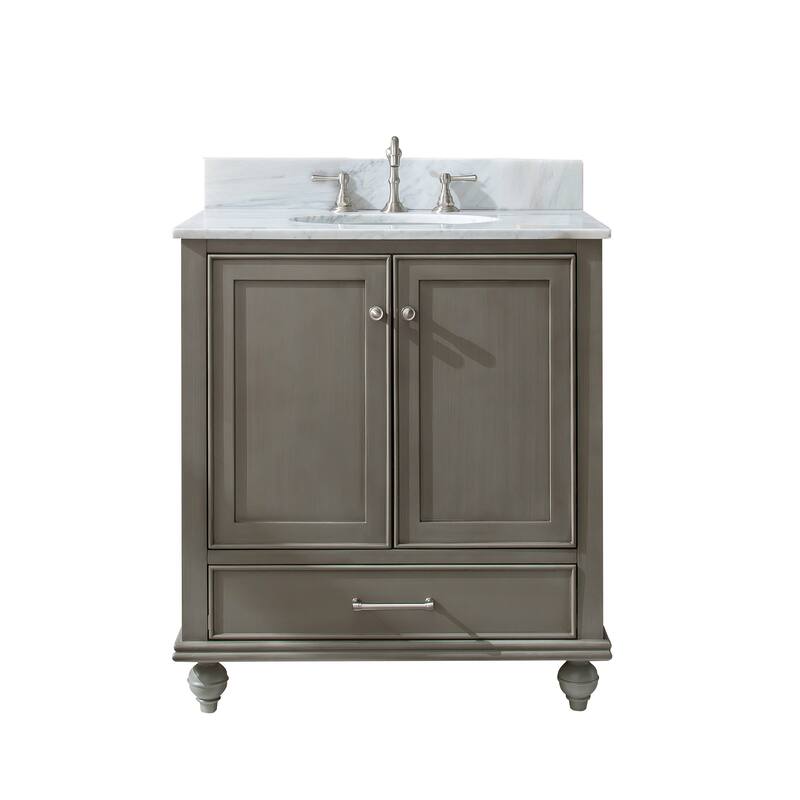 Sudio Design Bathroom Vanity Melissa Collection - 30" Single Sink - Silver Gray with Marble Top