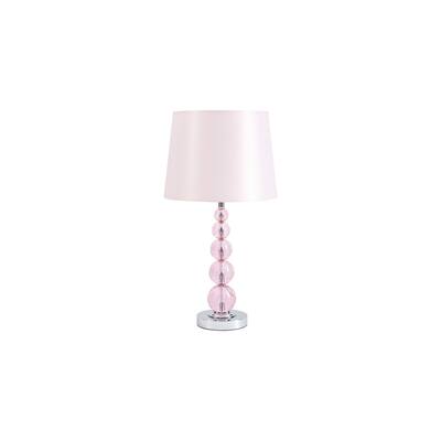 Hardback Shade Table Lamp with Crystal Accents, Pink