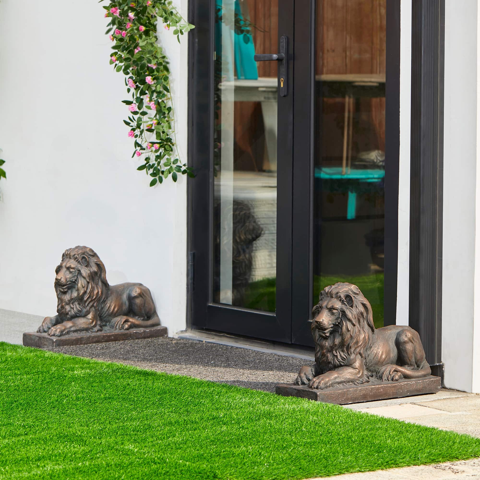 Option 2-Piece Bronze Lying Lions
