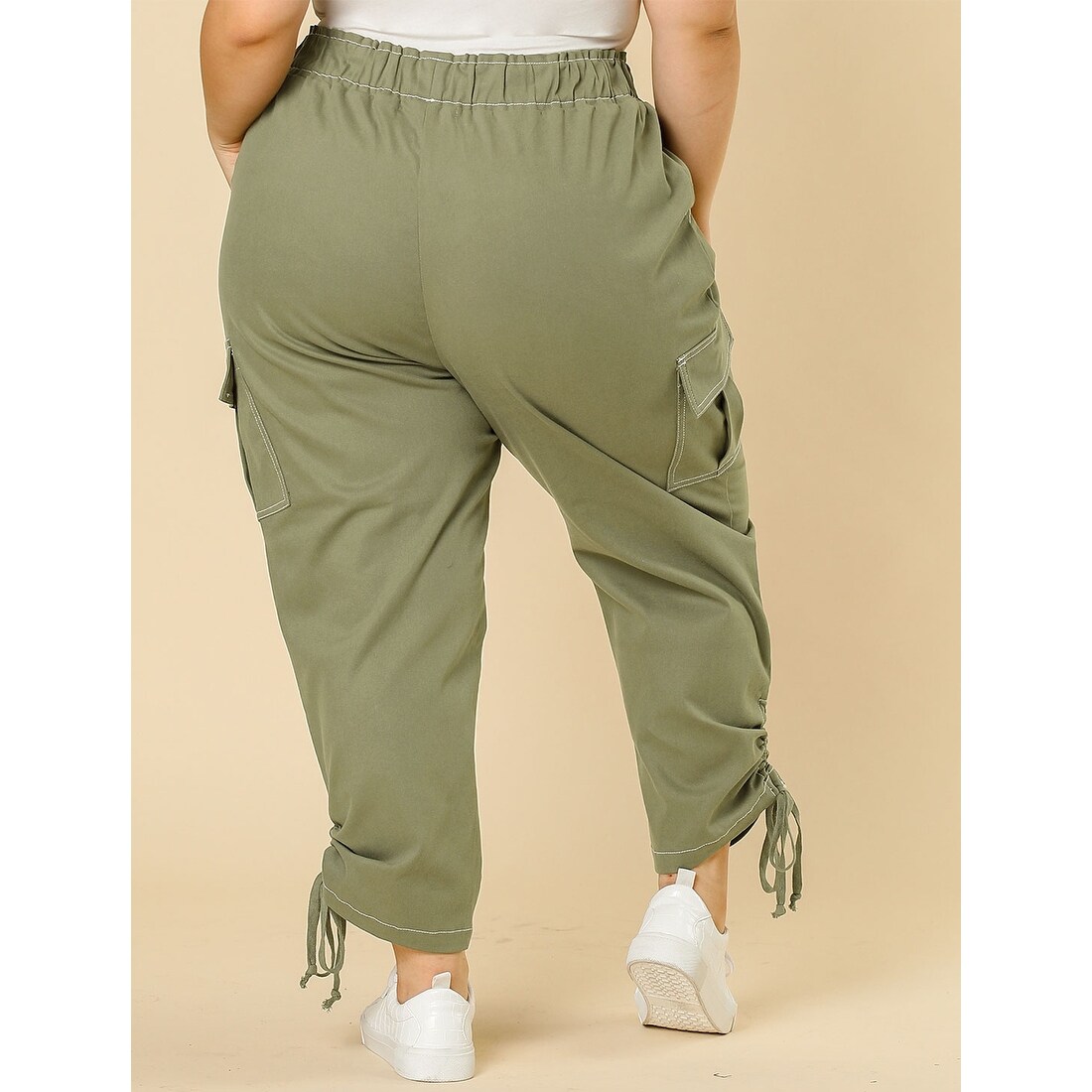 women's stretch cargo pants plus size