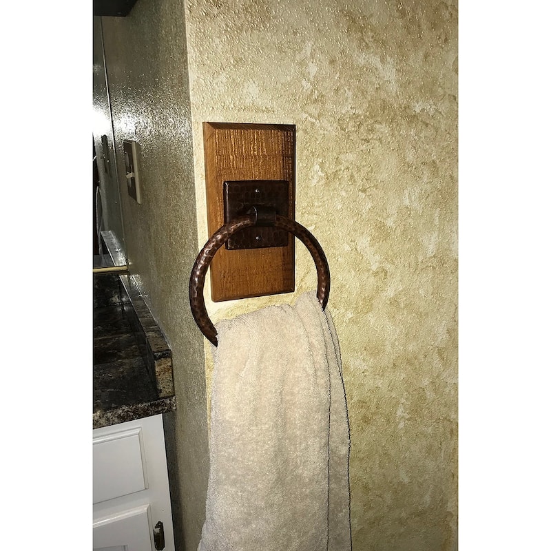 7" Hammered Copper Towel Ring in Oil Rubbed Bronze (TR7DB)