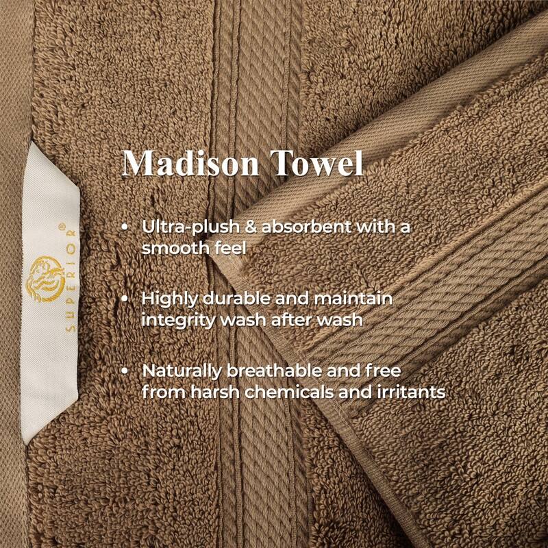 Superior Egyptian Cotton 8 Piece Towel Set Ultra Plush & Absorbent Bath, Hand & Face Towels, Heavyweight Spa Quality