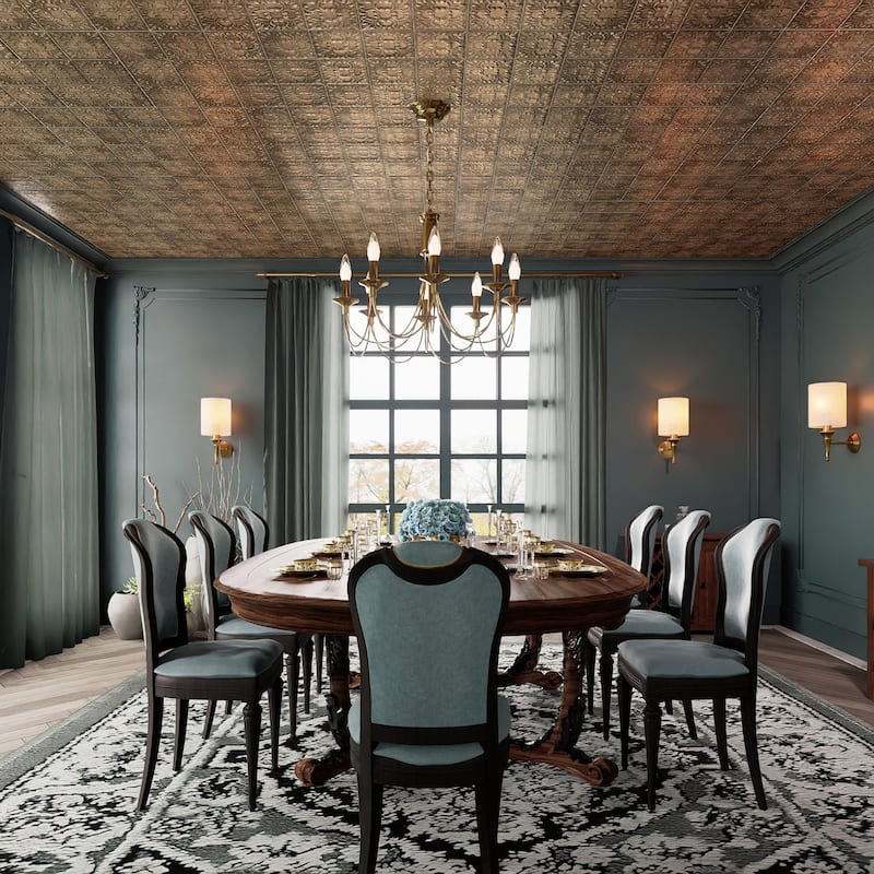 Merola Tile Victorian Tin Copper 17-3/8" x 17-3/8" Porcelain Wall Tile