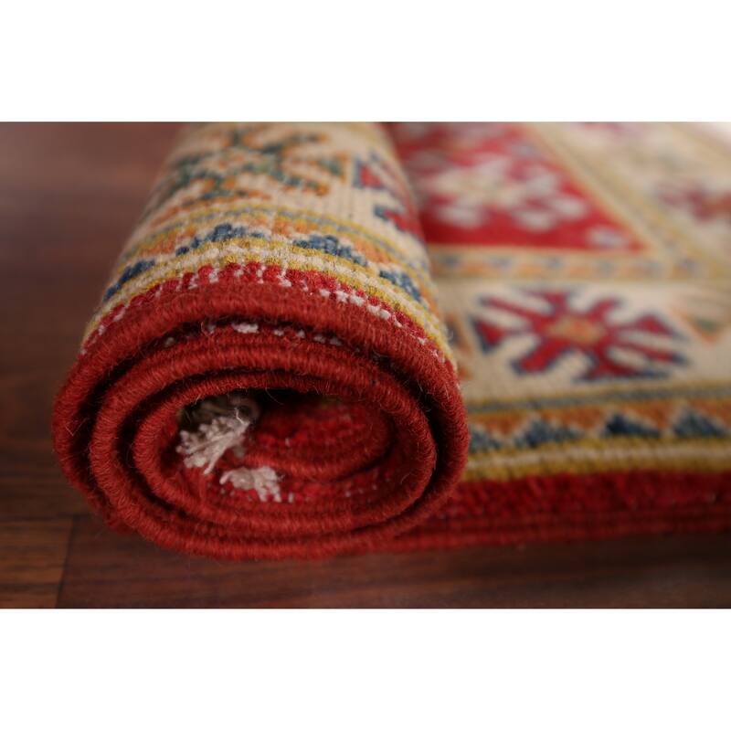 Red Kazak Oriental Accent Rug Hand-Knotted Wool Carpet - 2'0" x 3'1"
