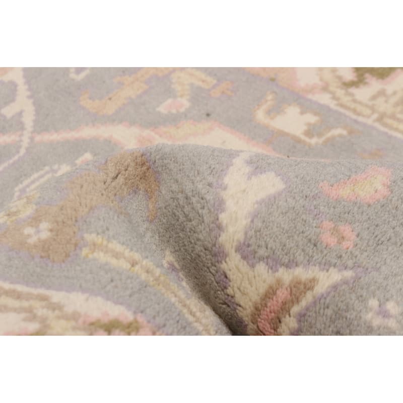 ECARPETGALLERY Hand-knotted Royal Oushak Grey Wool Rug - 2'7 x 9'9