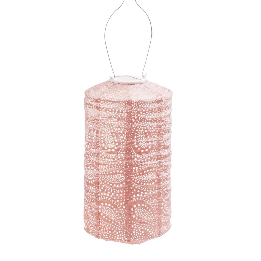 Pre-Lit Battery-Operated Cylinder Paisley Lantern - 19" - Pink