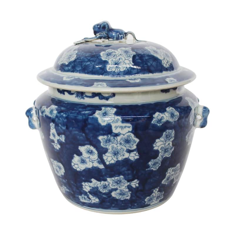 Blue And White Porcelain Plum Petal Rice Jar