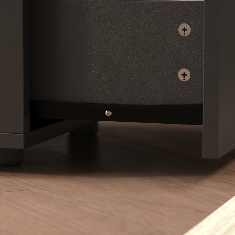 Nightstand Bedside Table Wood 2-Drawer End Table White/Brown