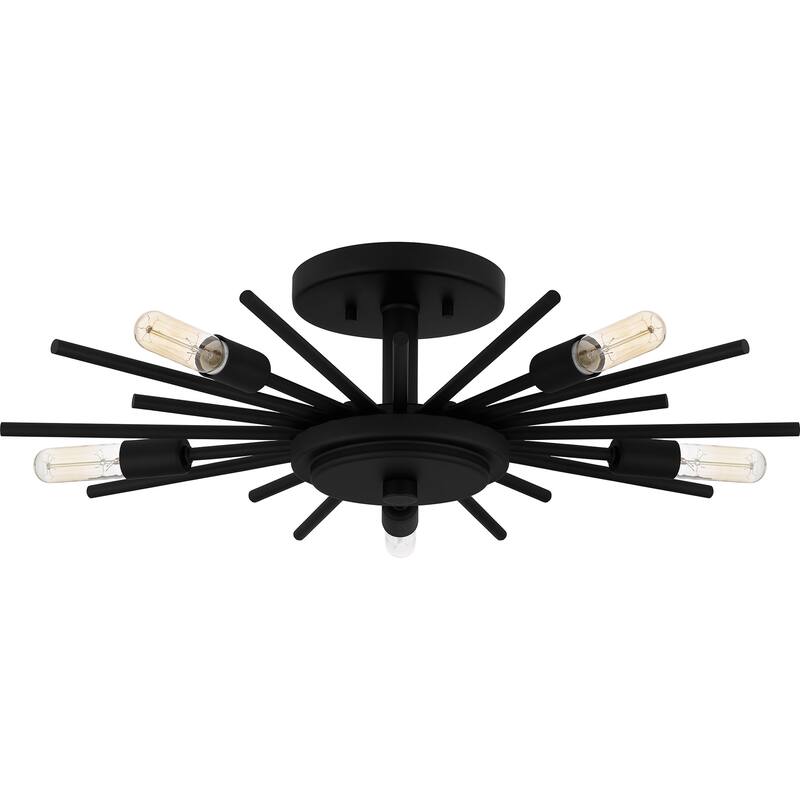 Mesquite 5-Light Matte Black Semi-Flush Mount Light