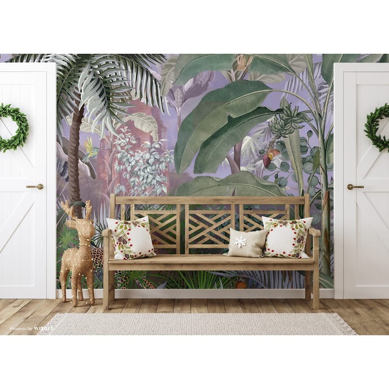 Jungle Adventure Vibrant Wildlife Wallpaper Mural with Lush Greenery