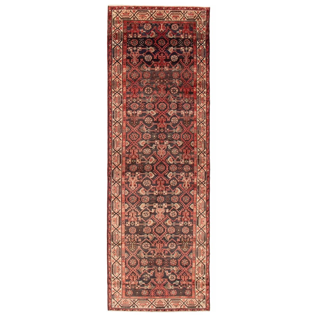 ECARPETGALLERY Hand-knotted Andelz Navy Wool Rug - 3'8 x 11'2