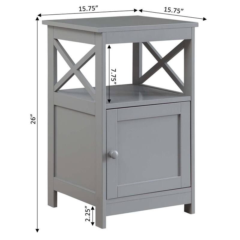 Convenience Concepts Oxford End Table with Storage Cabinet and Shelf