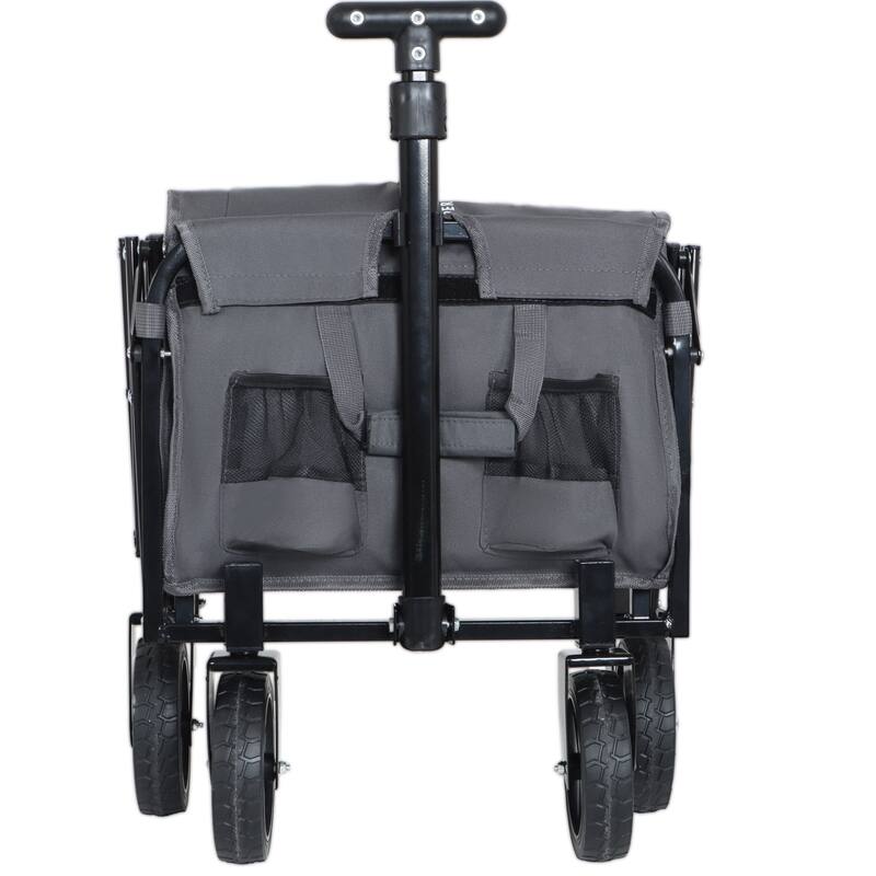 Expandable Dual-Layer Utility Wagon with 100% Extra Space - Grocery Cart for Camping,Shopping,Sports,Gardening,Fishing