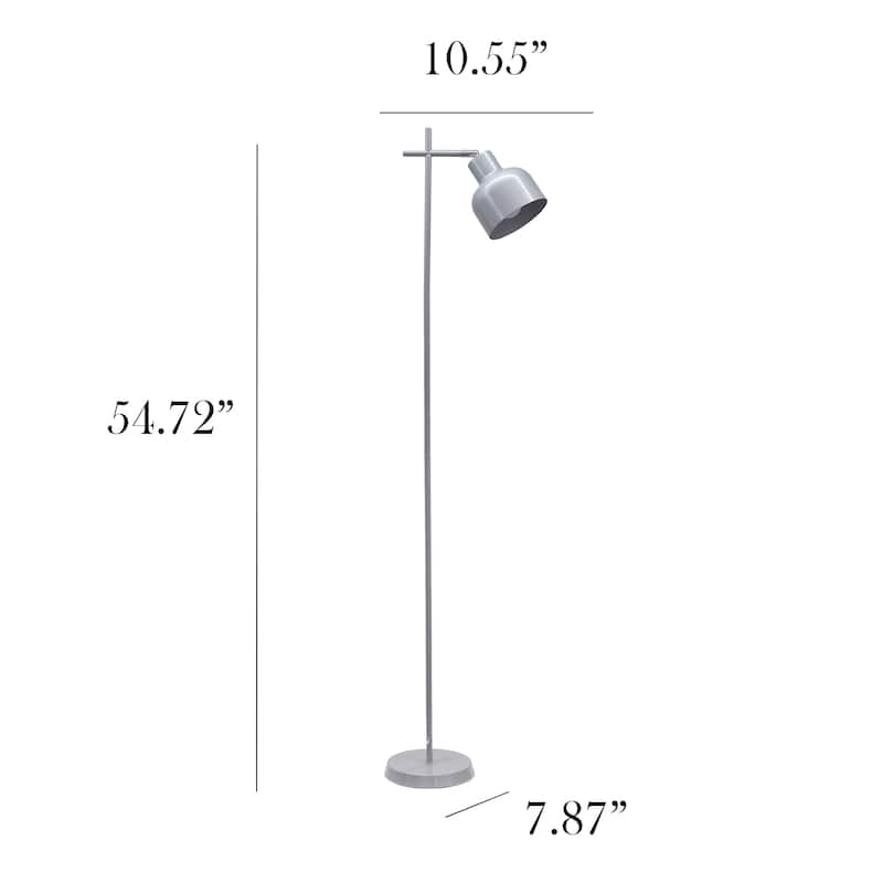 Metal Adjustable Spotlight Floor Lamp with Rotary Switch - 10.55 x 7.87 x 54.72 in. (L x W x H)