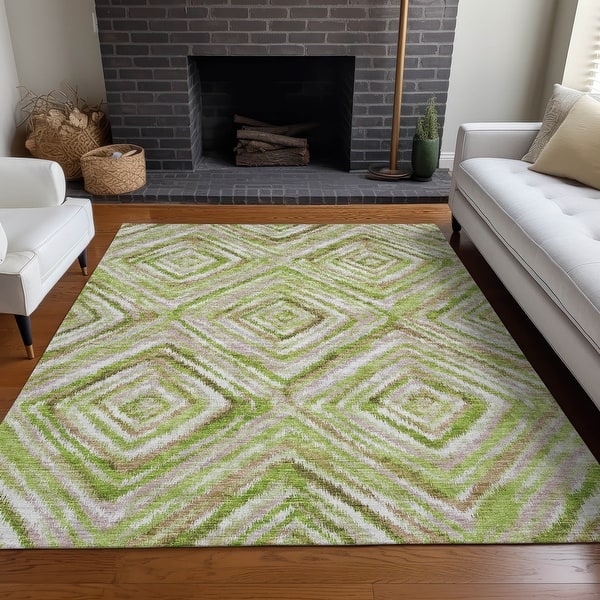 slide 2 of 7, Premium Washable Super Soft Striking Abstract Mayfield Rug Green - 10' x 14' - Rectangle