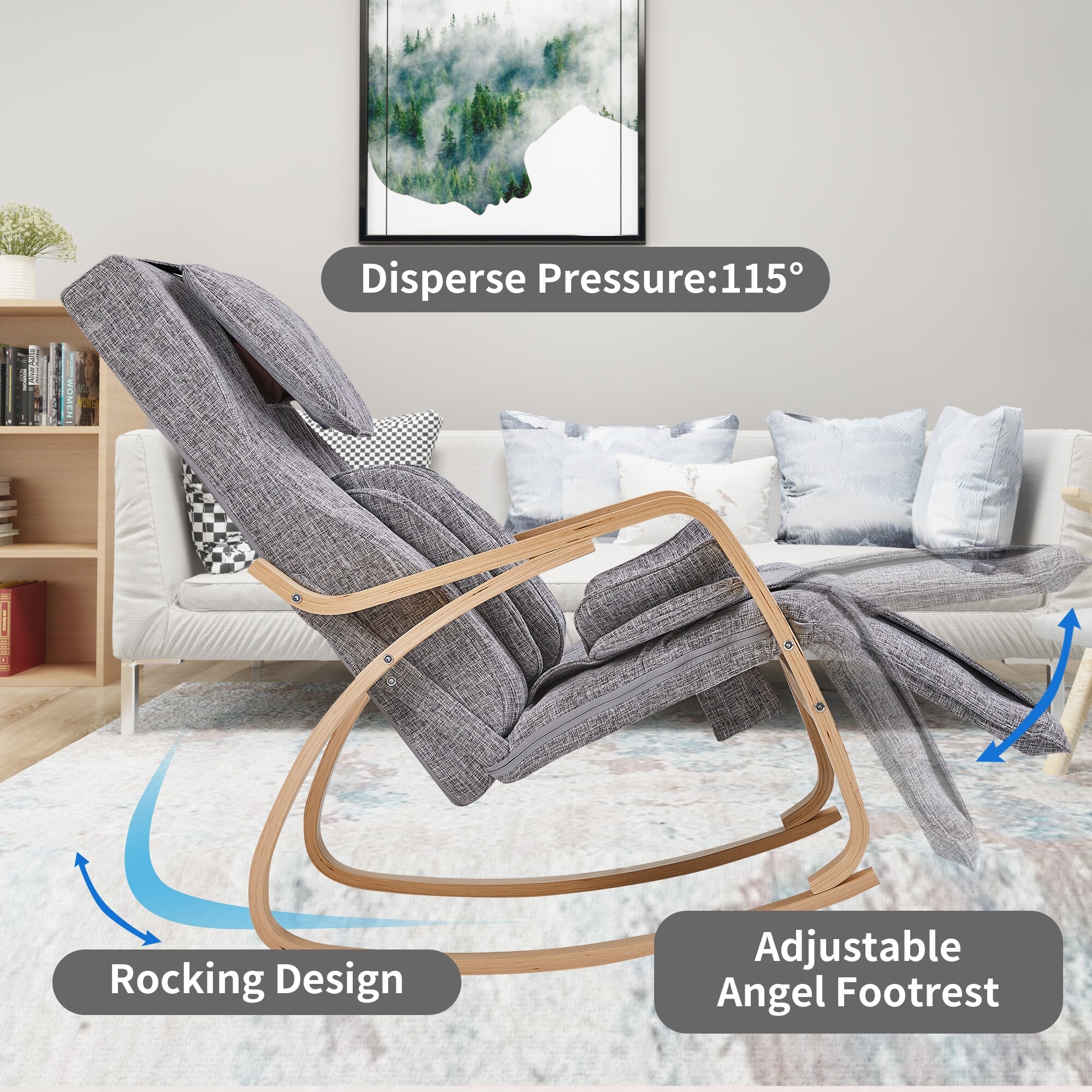 Full Massage Function Air Pressure Comfortable Relax Rocking Chair