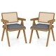 preview thumbnail 12 of 10, Costway Set of 2/4 Rattan Accent Chairs Fabric Dining Chairs Modern
