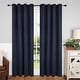 preview thumbnail 52 of 68, Superior Shimmer Washable Room Darkening Curtains, Set of 2 Panels 52" x 108" - Navy blue