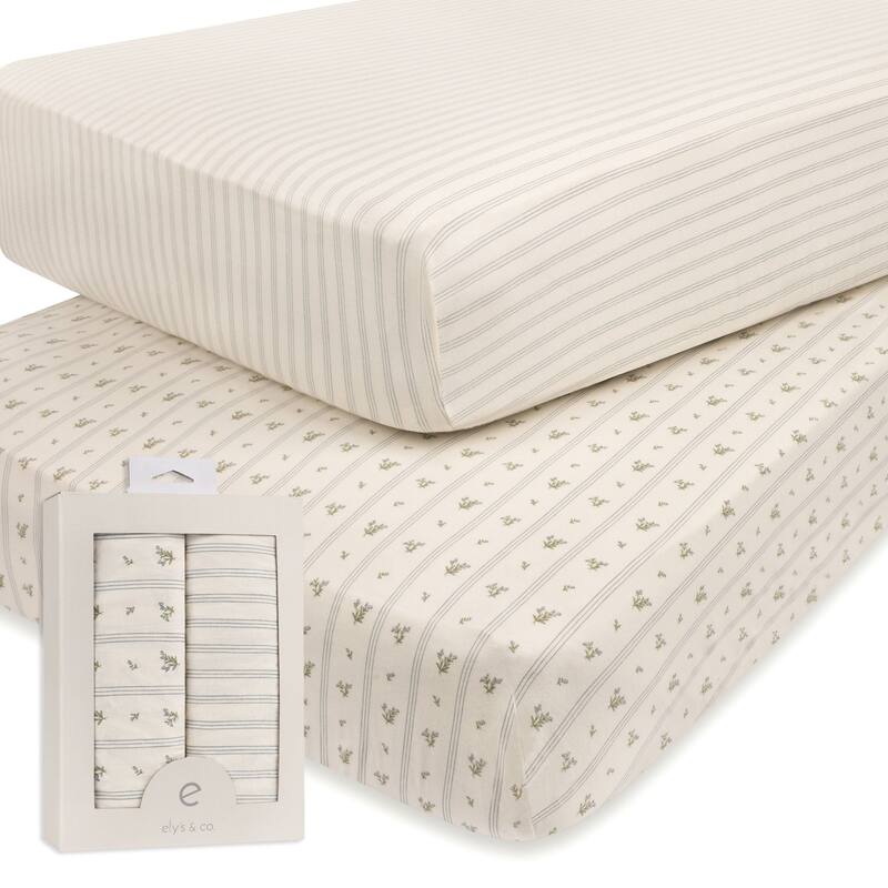 Ely's & Co. Baby Fitted Crib Sheet Set - 2 Pack - 28" x 52"