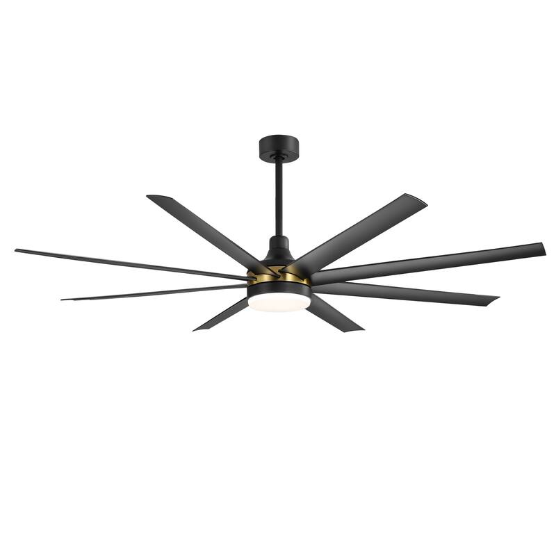 72-in Gold Large Indoor Ceiling Fan with Light Remote (8-Blade)