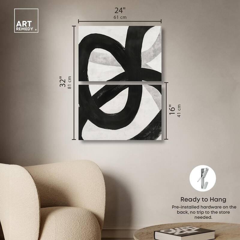 Infinite Loop I Canvas Set of 2 by Art Remedy, Gallery Wrapped