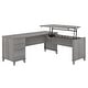 preview thumbnail 58 of 67, Bush Somerset 72W 3 Position Sit to Stand L Shaped Desk in Ash Gray