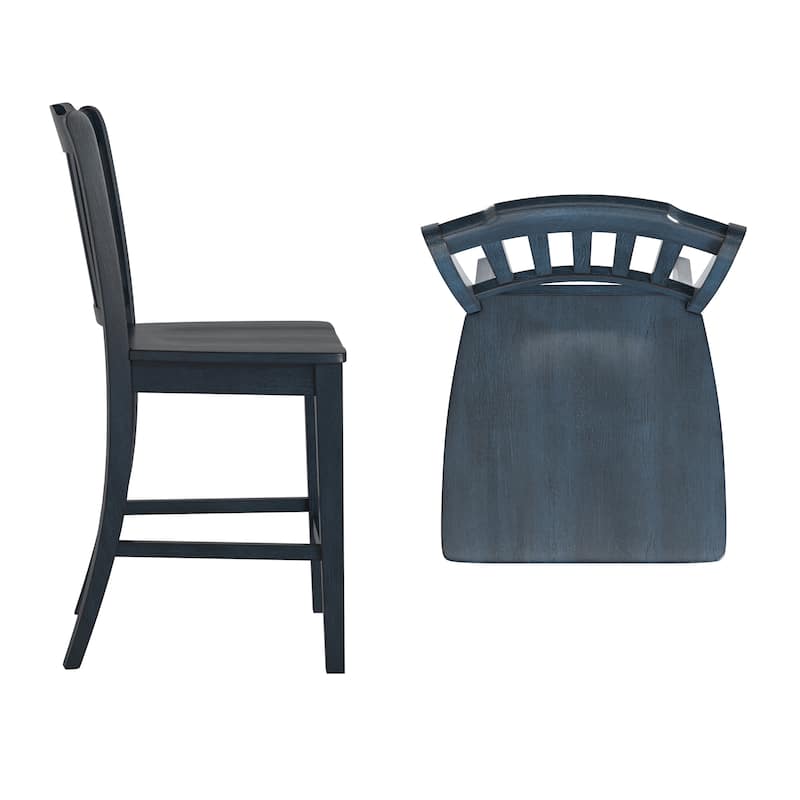 Ronda Slat Back Wood Counter Height Chairs (Set of 2)
