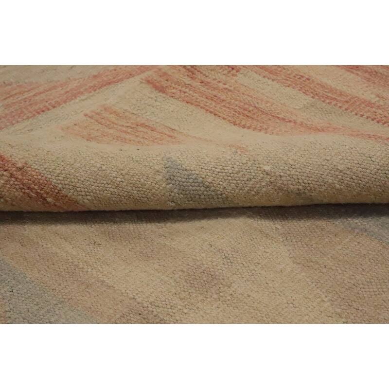 Hand Woven Oriental 100% Wool Carpet Southwestern Modern Oranges & Rust Kilim Area Rug - 7' 10'' X 4' 9''