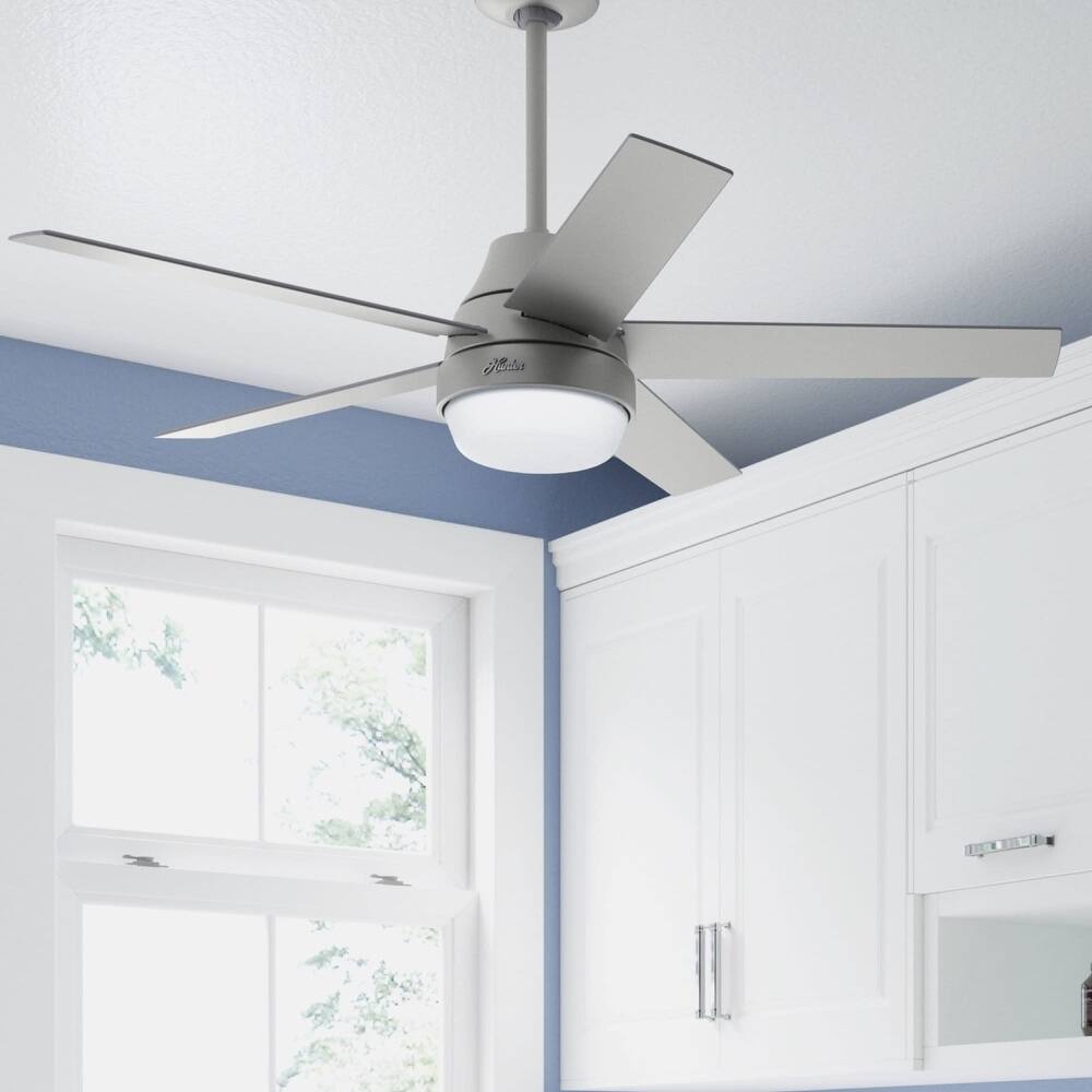 Hunter 52" WiFi Aerodyne Ceiling Fan w/ LED Light, Handheld Remote - Modern, Contemporary, Transitional - SMART FAN!