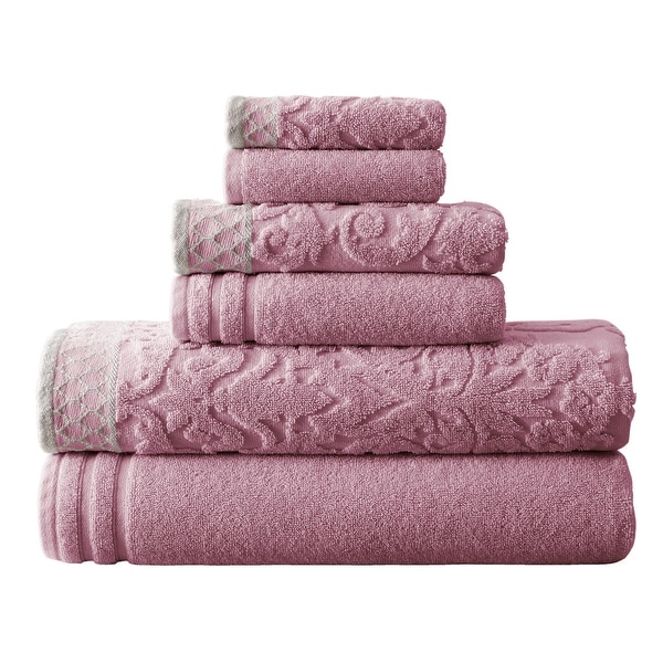 Modern Threads Damask Jacquard 6-piece Embellished Border Towel Set. Opens flyout.