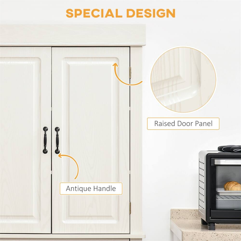 Freestanding Kitchen Pantry w/Doors and Storage