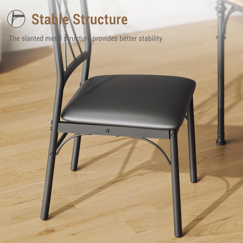 5-Piece Dining Table Set for 4, Modern Kitchen Table and Chairs, Compact Size for Apartment or Small Dining Room