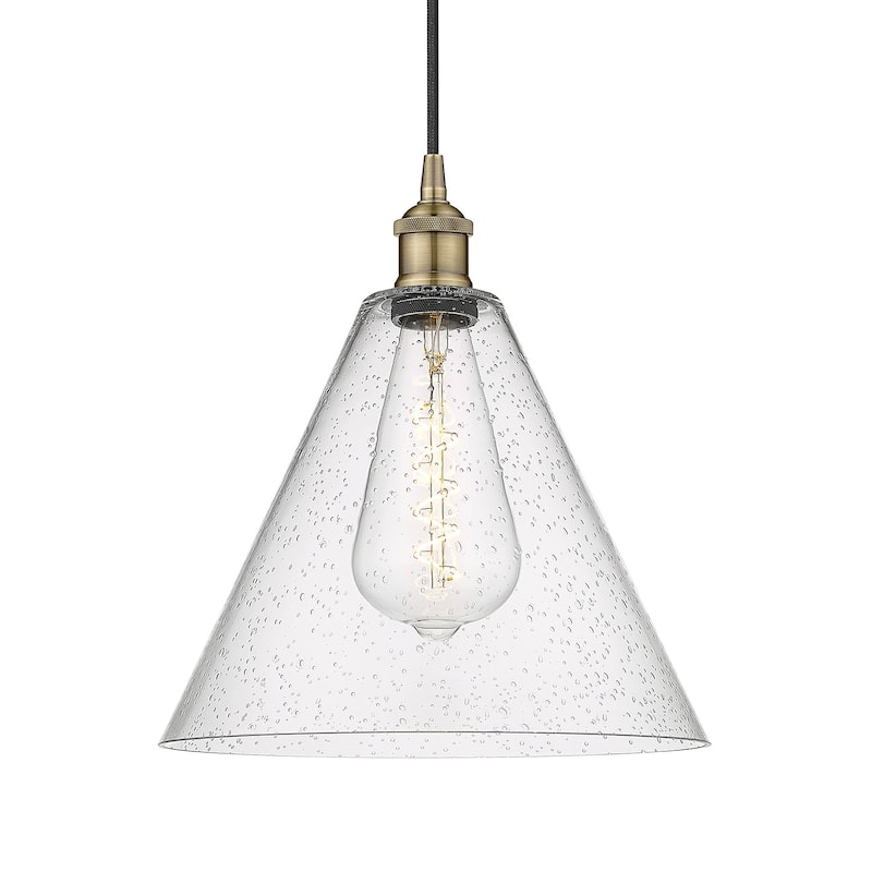 Innovations Lighting 616-1P-14-12 Berkshire Pendant Berkshire 12" Wide - Antique Brass / Seedy
