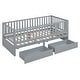 preview thumbnail 115 of 118, Wood Cribs Convertible Toddler Bed with Fence Guardrails and 2 Drawers Split into Independent Floor Bed and Daybed Slat Support