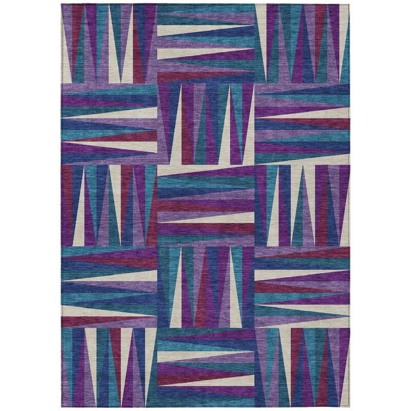 HomeRoots Geometric Transitional Rectangle Outdoor Rug