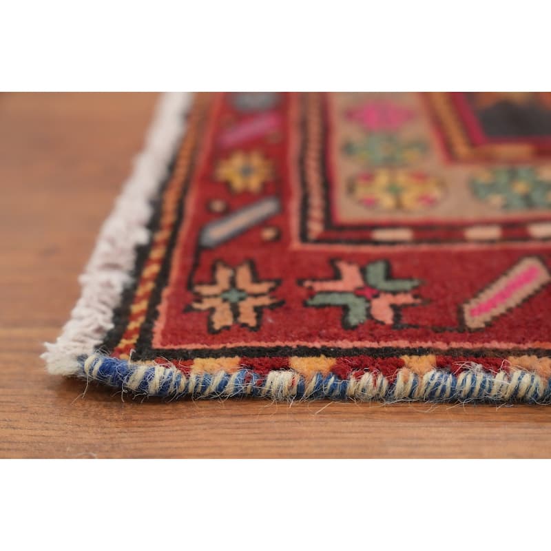 Hand Knotted Oriental 100% Wool Carpet Traditional Tribal Greys & Charcoal Ardebil Runner Rug - 11' 2'' X 3' 8''