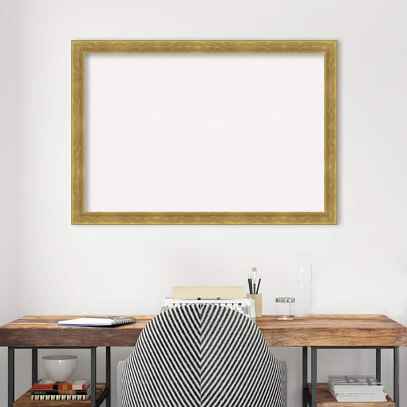 Angled Gold Wood Framed White Corkboard Bulletin Board, Organization Board, Pin Board