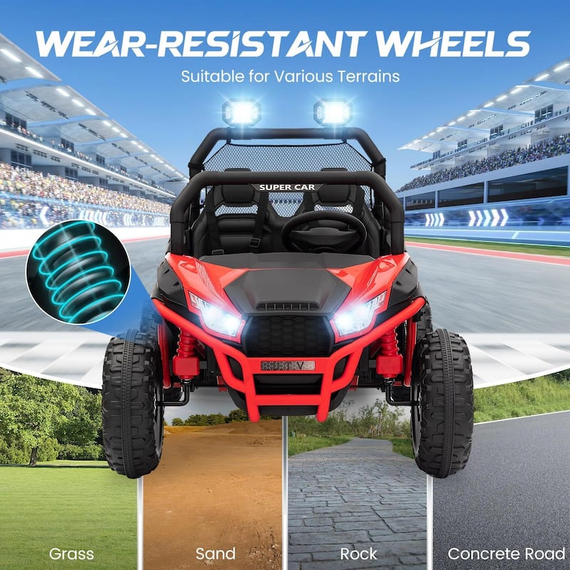 24V Kids Electric Car, 2-Seater UTV Off-Road