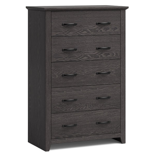 Costway 5 Drawer Chest Storage Dresser Tall Organizer Bedroom