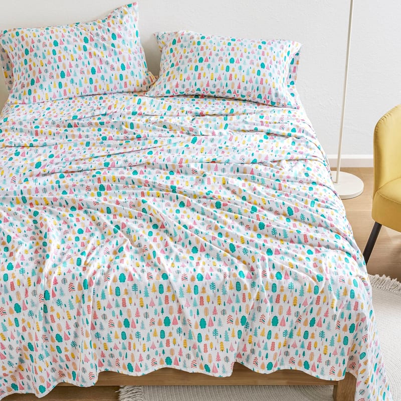 Intelligent Design Cozy Soft Cotton Flannel Printed Sheet Set
