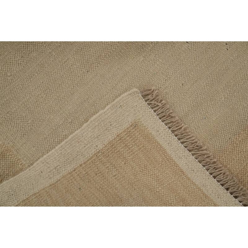 Hand Woven Oriental 100% Wool Carpet Southwestern Medallion Beige & Ivories Kilim Area Rug - 6' 7'' X 4' 11''