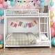 preview thumbnail 1 of 8, Twin over Full Modern Stylish Metal Floor Bunk Bed, Easy Assembly, features a Twin top bunk over a Full bottom, White White - Full