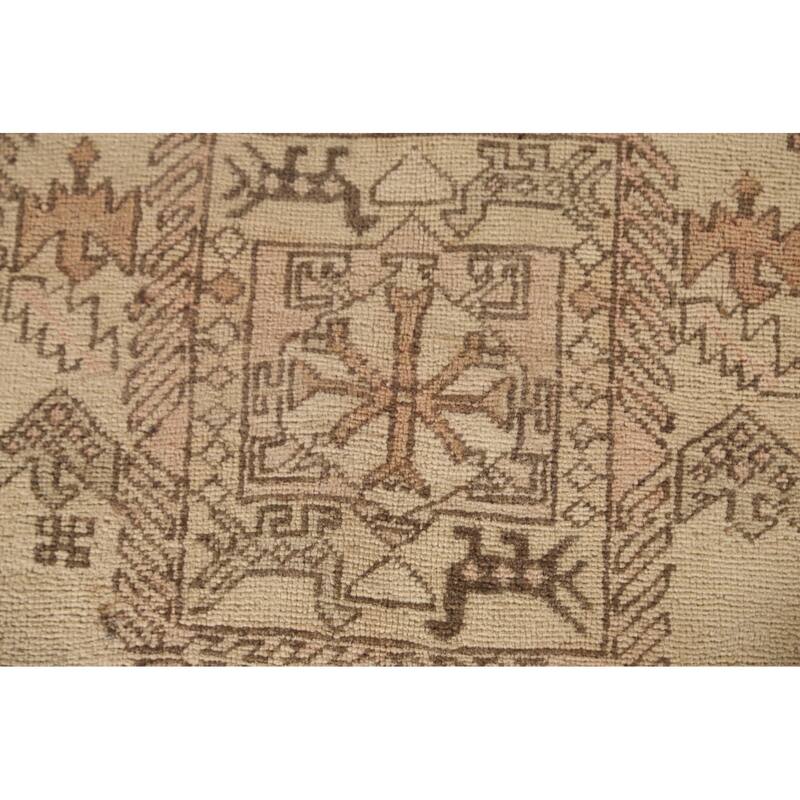 All-Over Ardebil Persian Vintage Runner Rug Handmade Wool Carpet - 3'10"x 10'3"
